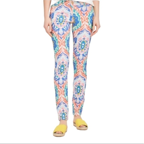 J. McLaughlin Lexi Jeans In Midi Oahu Print Size 4 - Picture 1 of 14